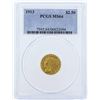Image 1 : 1913 $2 1/2 Indian Head Quarter Eagle Gold Coin PCGS MS64