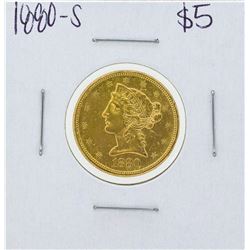 1880-S $5 Liberty Head Half Eagle Gold Coin