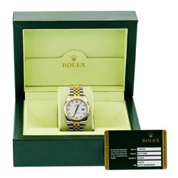 Rolex Mens 18KT Two Tone Gold Datejust Wristwatch