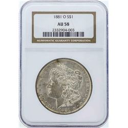 1881-O $1 Morgan Silver Dollar Coin NGC AU58
