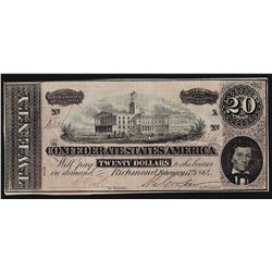 1864 $20 Confederate States of America Note