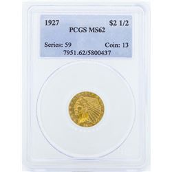 1927 $2 1/2 Indian Head Quarter Eagle Gold Coin PCGS MS62