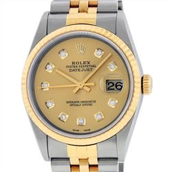 Rolex 18KT Two Tone Datejust Mens Wristwatch