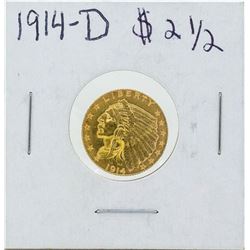 1914-D $2 1/2 Indian Head Quarter Eagle Gold Coin
