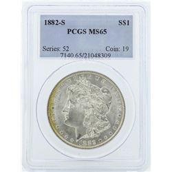 1882-S $1 Morgan Silver Dollar Coin PCGS MS65