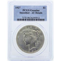 1927 $1 Peace Silver Dollar Coin PCGS Genuine AU Details