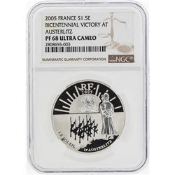 2005 France 1 1/2 Euro Silver Coin NGC PF68 Ultra Cameo