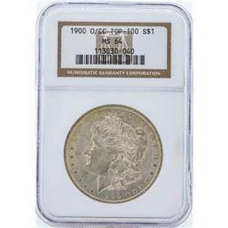 1900 O/CC $1 Morgan Silver Dollar Coin Top 100 NGC MS64