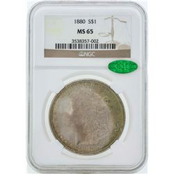 1880 $1 Morgan Silver Dollar Coin NGC MS65 CAC