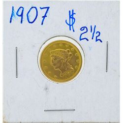1907 $2 1/2 Liberty Head Quarter Eagle Gold Coin