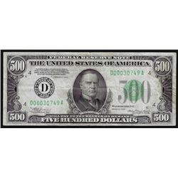 1934 $500 Federal Reserve Note Cleveland