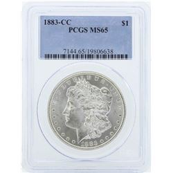 1883-CC $1 Morgan Silver Dollar Coin PCGS MS65