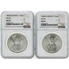 Image 1 : Set of 1983MO-1984MO Mexico 1 Onza Silver Libertad Coins NGC MS66