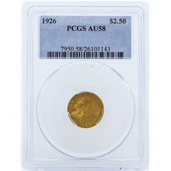 1926 $2 1/2 Indian Head Quarter Eagle Gold Coin PCGS AU58