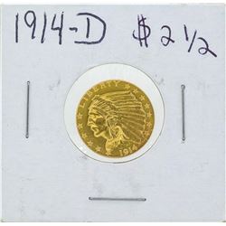 1914-D $2 1/2 Indian Head Quarter Eagle Gold Coin