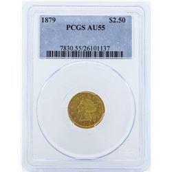 1879 $2 1/2 Liberty Head Quarter Eagle Gold Coin PCGS AU55