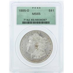 1885-O $1 Morgan Silver Dollar Coin PCGS MS65