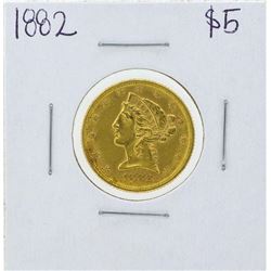 1882 $5 Indian Head Half Eagle Gold Coin