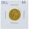 Image 1 : 1882 $5 Indian Head Half Eagle Gold Coin