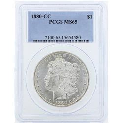 1880-CC $1 Morgan Silver Dollar Coin PCGS MS65