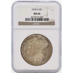 1878-S $1 Morgan Silver Dollar Coin NGC MS64