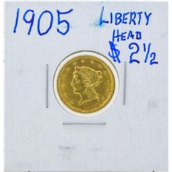 1905 $2 1/2 Liberty Head Quarter Eagle Gold Coin