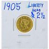 Image 1 : 1905 $2 1/2 Liberty Head Quarter Eagle Gold Coin