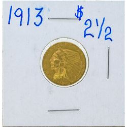 1913 $2 1/2 Indian Head Quarter Eagle Gold Coin