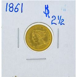 1861 $2 1/2 Liberty Head Quarter Eagle Gold Coin