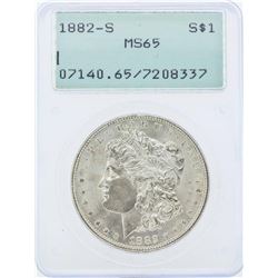 1882-S $1 Morgan Silver Dollar Coin PCGS MS65