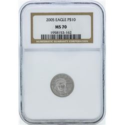 2005 $10 American Platinum Eagle Coin NGC MS70