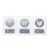 Image 2 : Lot of (3) 2014 $1 American Silver Eagle Coin PCGS Graded