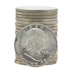 Roll of (20) 1954-D Brilliant Uncirculated Franklin Half Dollars