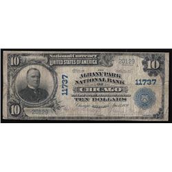 1902 $10 The Albany Park National Bank of Chicago National Currency Note