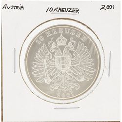 2001 Austria 10 Kreuzer Silver Coin