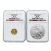 Image 1 : 2006 $5 American Gold Eagle & 2006 $1 American Silver Eagle Coins NGC MS70
