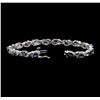 Image 3 : 14KT White Gold 9.09ctw Blue Sapphire and Diamond Bracelet