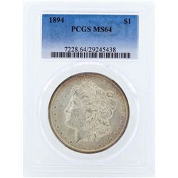 1894 $1 Morgan Silver Dollar Coin PCGS MS64