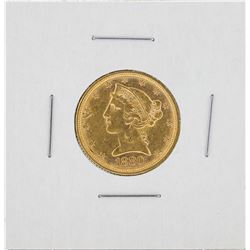 1880 $5 Liberty Head Half Eagle Gold Coin