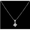 Image 2 : 18KT White Gold Ladies 0.20ctw Diamond Pendant with Chain