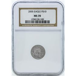 2005 $10 American Platinum Eagle Coin NGC MS70