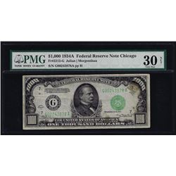 1934A $1,000 Federal Reserve Note Chicago PMG VF30 Net