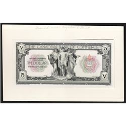 1917 $5 Canadian Bank of Commerce Proof Note