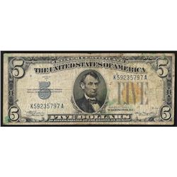1934A $5 North Africa Silver Certificate WWII Emergency Note