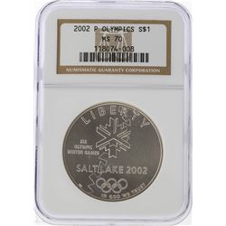 2002-P $1 Salt Lake Olympics Silver Coin NGC MS70
