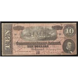 1864 $10 The Confederate States of America Note