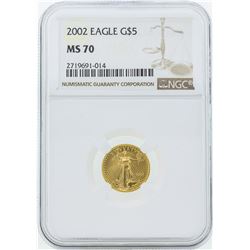 2002 $5 American Gold Eagle Coin NGC MS70