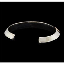 Sterling Silver Cuff Bracelet with 14KT Yellow Gold Accents
