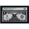 Image 1 : 1899 $1 Black Eagle Silver Certificate Note PMG About Uncirculated 55