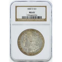 1884-O $1 Morgan Silver Dollar Coin NGC MS65